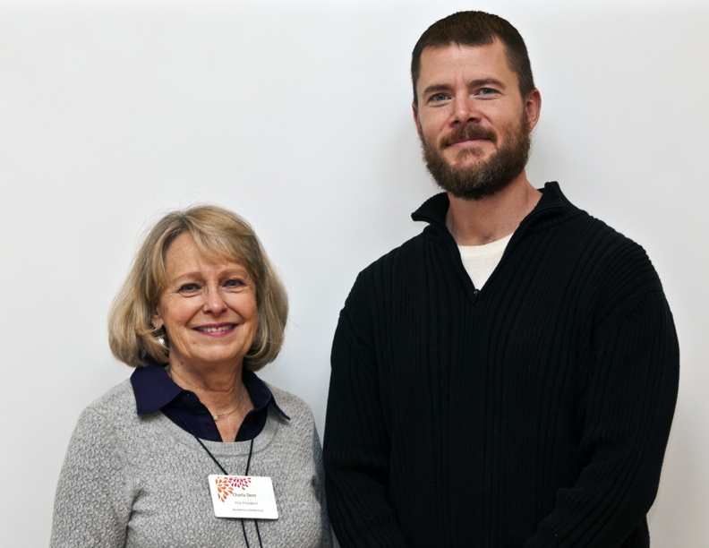 First Vice President, Charla Dent with new Horticulture scholarship recipient, Brett Caldwell.